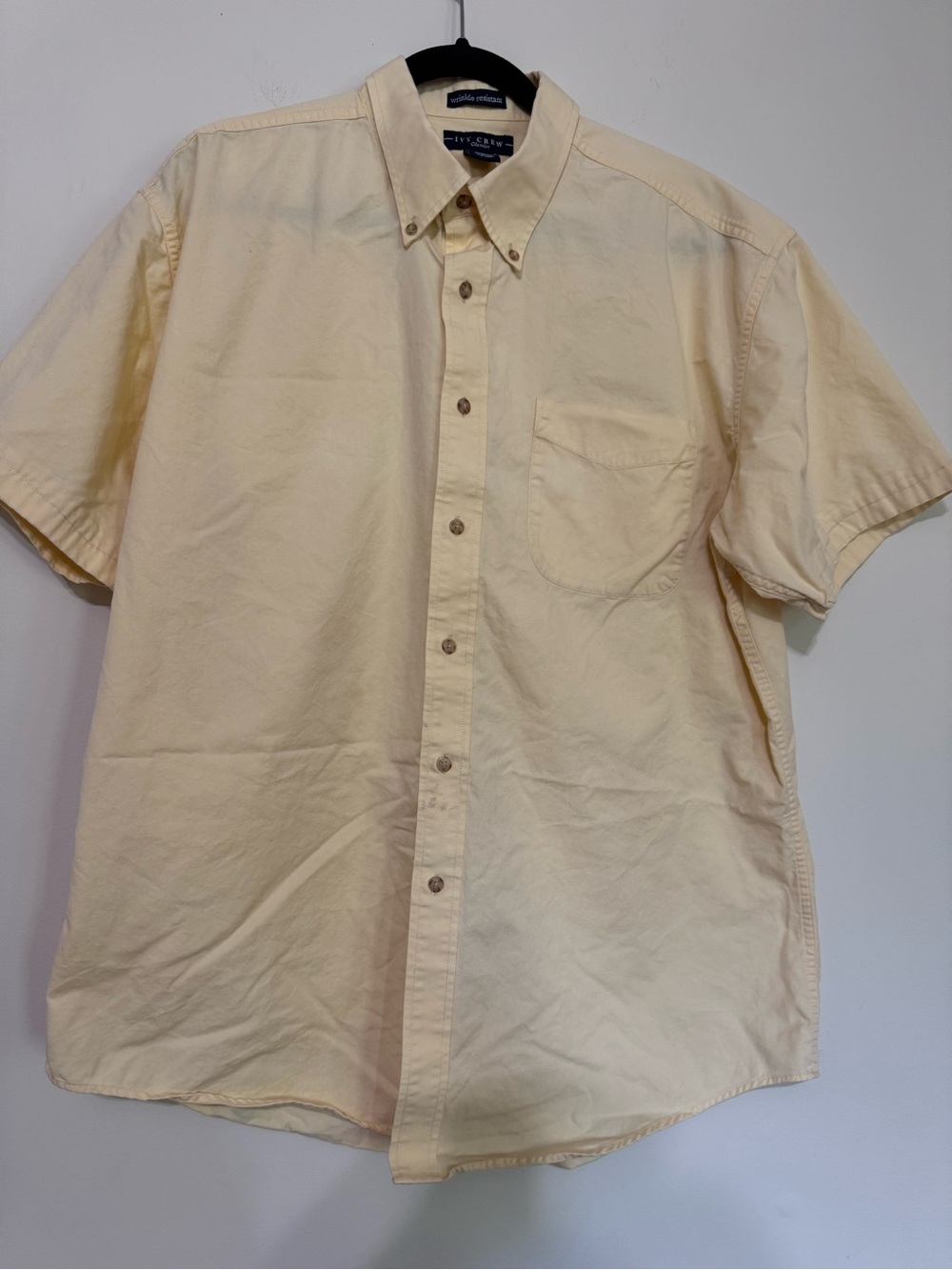Ivy Crew Short Sleeve Button-Down Shirt - Yellow
